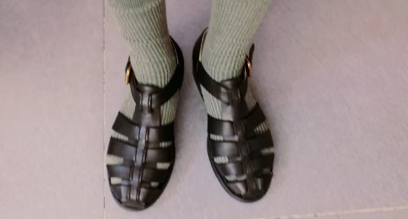 Настоящая кожа обувь повседневная высокое качество закрытый носок размер 45 плюс Мужчины гладиаторские сандалии лето на открытом воздухе черный Римский большой
