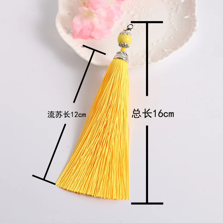 5pcs/lot 160mm Long Tassel With Bead Pendant DIY Decorative Tassels Accessories For Key Ring/Cellphone/Crafts/Bags Decoration 5pcs/lot 160mm Long Tassel With Bead Pendant DIY Decorative Tassels Accessories For Key Ring/Cellphone/Crafts/Bags Decoration