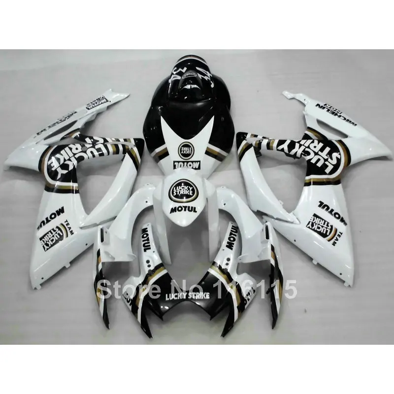 Комплект обтекателей под давлением подходит для SUZUKI GSXR 600 750 K6 K7 2006 2007 black LUCKY STRIKE