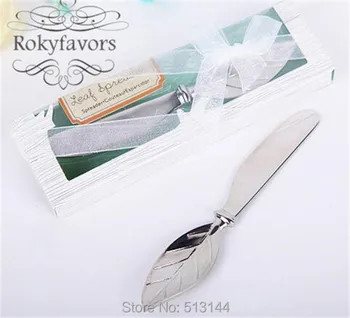 

FREE SHIPPING 50pcs/lot Chrome Leaf butter Knife Spreader Party Favors Valentine's Day GiftS Wedding Favors Bridal Shower