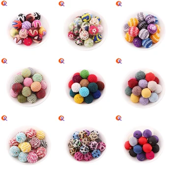 

Handmade Plastic Bead Accessories 20MM 100Pcs/Lot Gumball Bubblegum Jewelry Beads Crochet Beads Chevron Wrapped Jewelry Bead