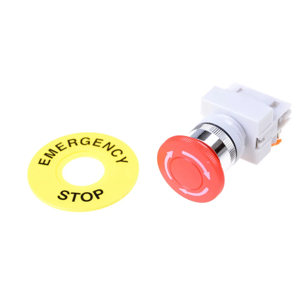 

1PCS Red Mushroom Cap 1NO 1NC DPST Emergency Stop Push Button Switch AC 660V 10A HOT SALE