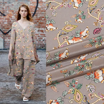 

New 140 cm wide 12 mm 100% silk crepe de Chine fabric new silk wide spray-painted crepe de Chine dress T-shirt fragmented silk f