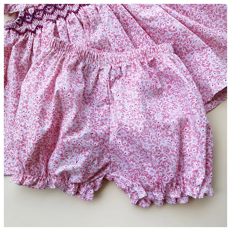 В году, летняя испанская хлопковая мягкая одежда для девочек изысканные наряды с цветочным рисунком для девочек от 1 до 3 лет Одежда для маленьких девочек