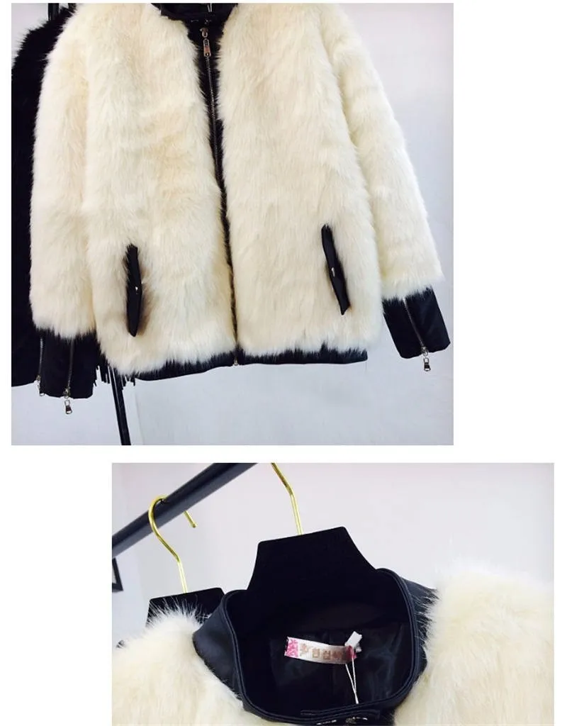 Neploe пальто из искусственной кожи с искусственным мехом в стиле пэчворк, мотоциклетная куртка на молнии, зимние Утепленные Пальто, корейские женские теплые куртки 37849