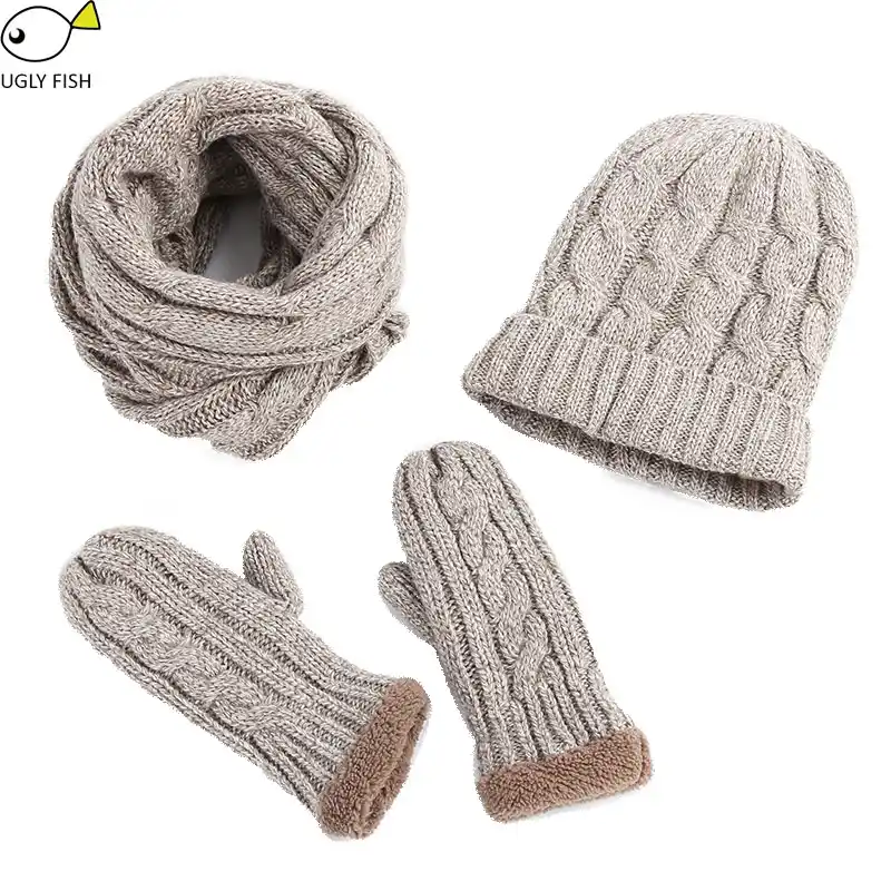knitted hat and scarf