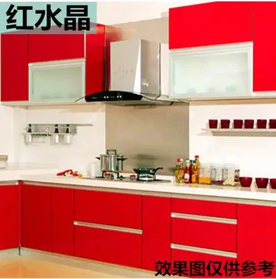 Водостойкие перламутровые одноцветные наклейки для мебели, самоклеющиеся наклейки для кухонного шкафа - Цвет: red