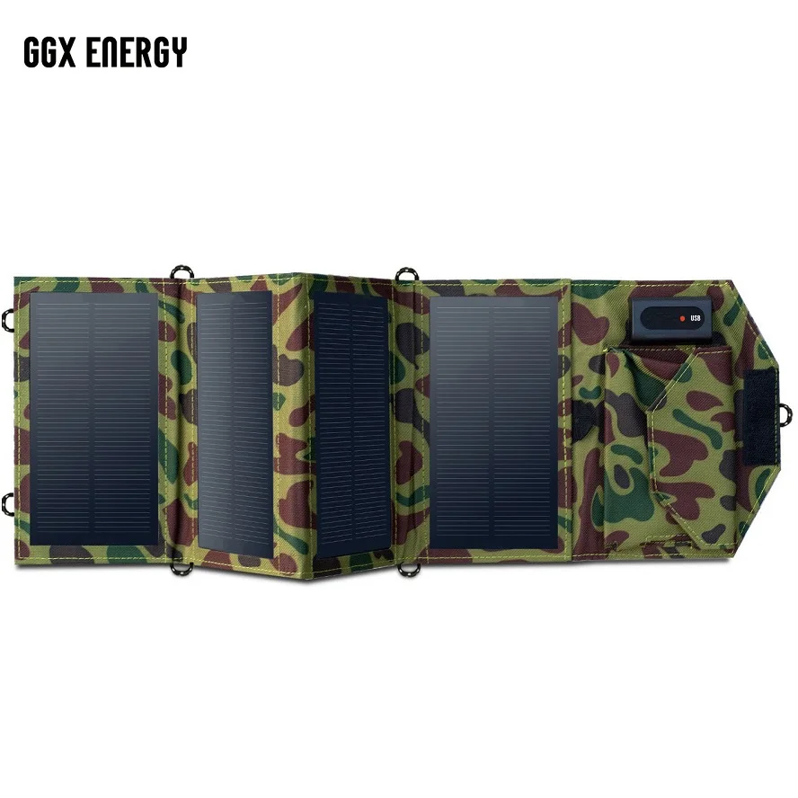 Vente GGX ENERGY 8W chargeur solaire Portable pour téléphone Portable iPhone pliant Mono panneau solaire + chargeur de batterie USB solaire pliable