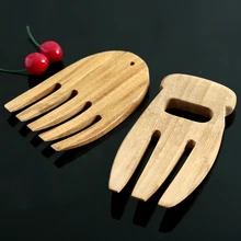 Бамбуковые салатные Когти для измельчения, резьба по дереву, пищевая лопатка для салата, вилка для смешивания салатников, инструменты для резьбы, дружественное качество