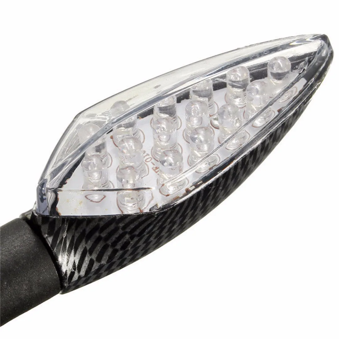 

2PCS 12V 15LED Motorcycle Turn Signal Light Amber Blinker Indicator Lamp Snake Skin Case 2 Wires For Honda For Suzuki