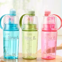 Креативный пластиковый спрей наружная Спортивная бутылка переносная крышка с крышкой водяного охлаждения