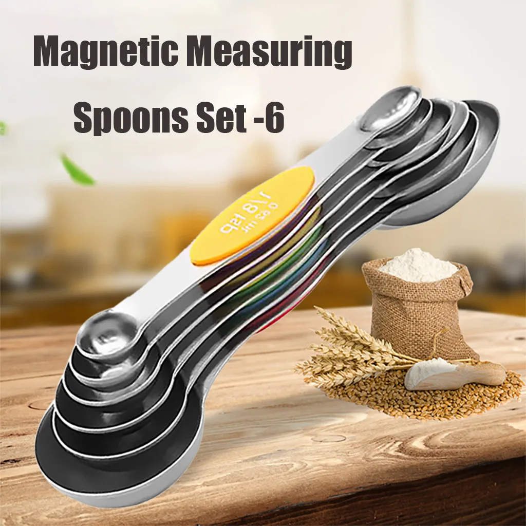 TENSKE Stainless Steel Measuring Spoon Set of 6 for Measuring