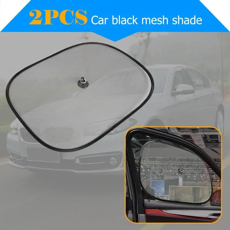 2Pcs car black mesh side window sunshade UV car curtain window sun visor side window mesh shade summer sunscreen curtain