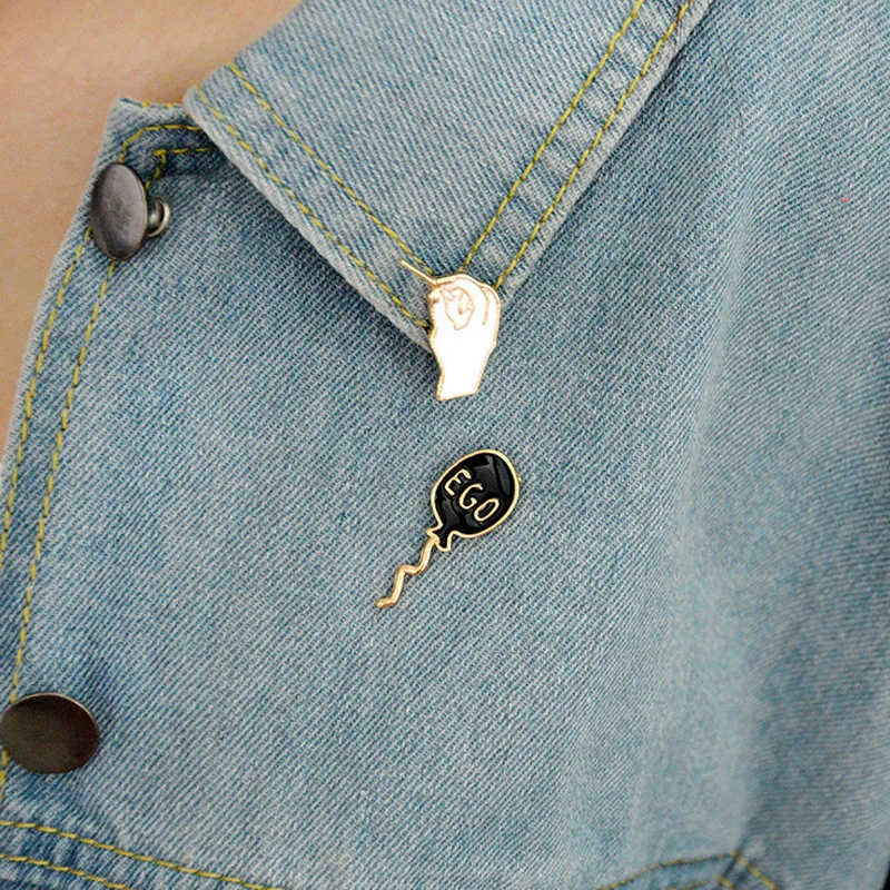 

1 pcs cartoon balloon metal badge brooch button pins denim jacket pin jewelry decoration badge for clothes lapel pins