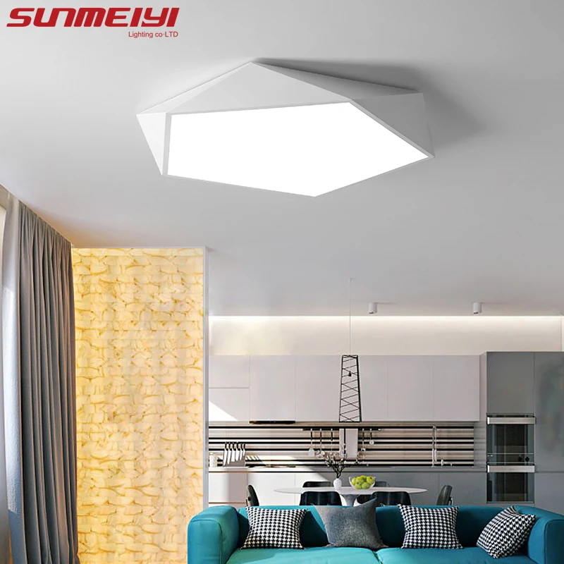 

Dimmable LED Ceiling Lamps Design Creative Geometry luminaria Living Room