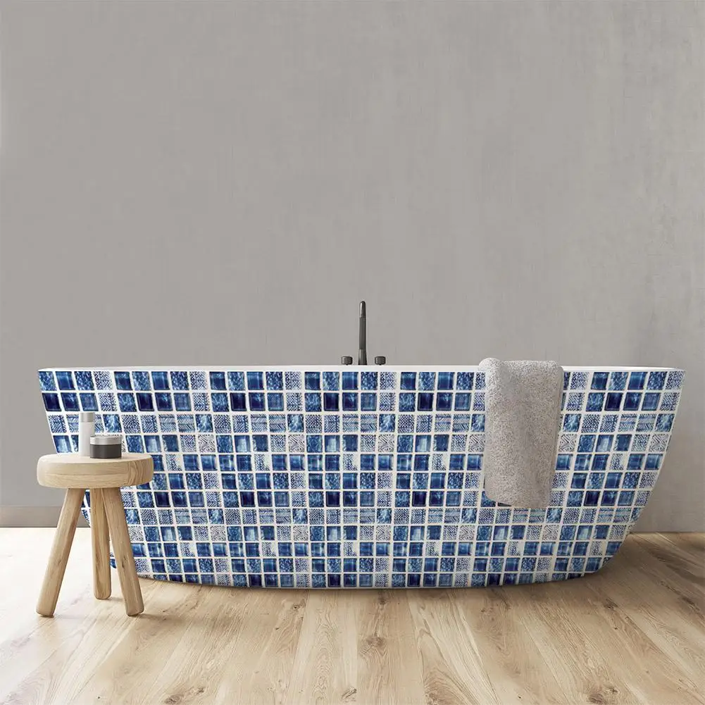 6pcs 3d three-dimensional mosaic tile stickers waterproof and oil-proof bathroom kitchen home self-adhesive wall stickers