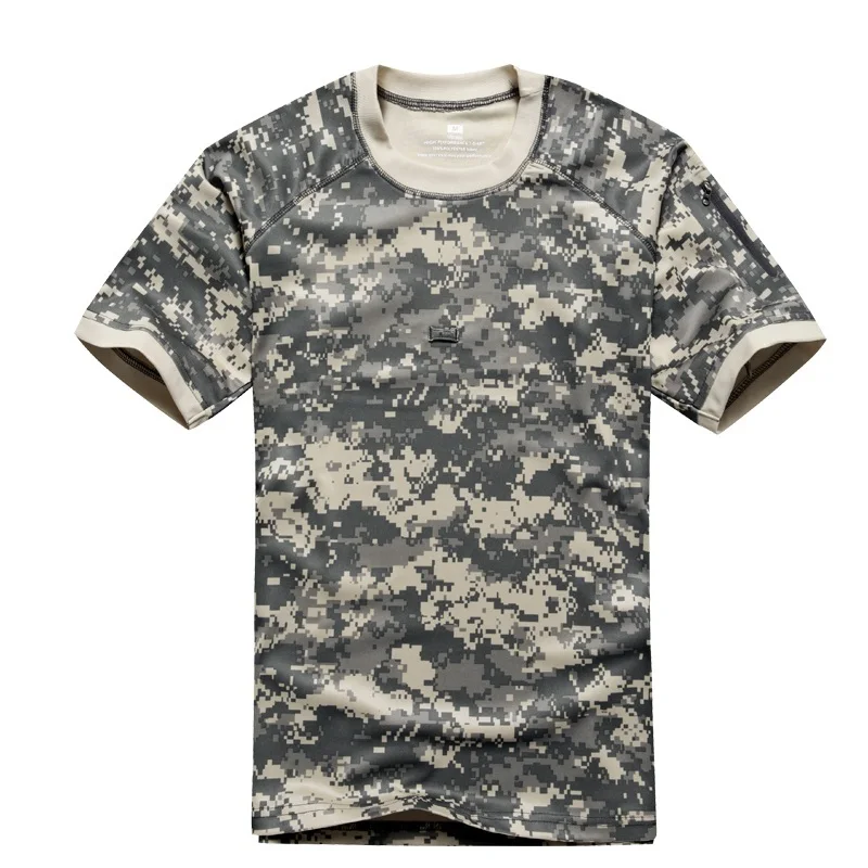 

Summer Outdoor Hunting Camouflage T-shirt Men Breathable Tactical Combat Army T Shirt Military Hiking Quick Dry Camo Casual Tee