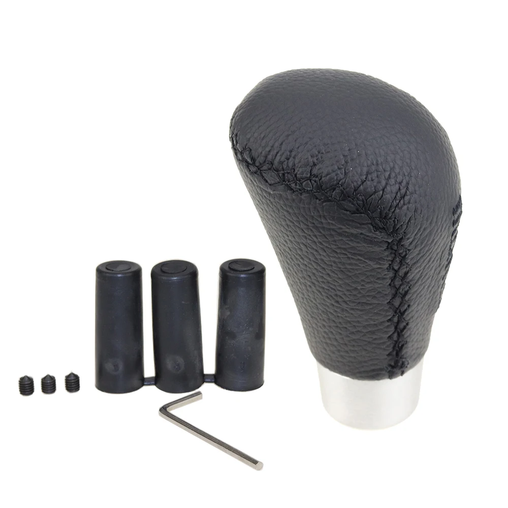 Universal Manual Leather and Aluminum Alloy Shifter Shift Knob Cover