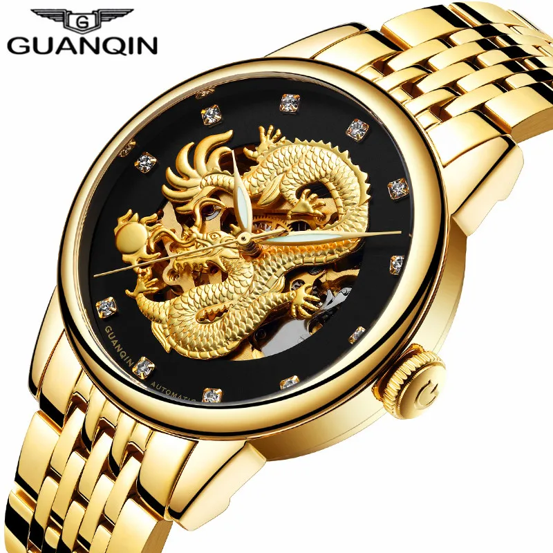 Original GUANQIN Brand Golden Dragon Stainless Steel Skeleton