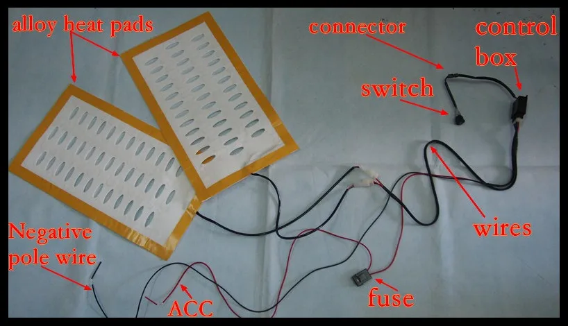 free shipping The new alloy seat heater with round switch and electric control box auto heater