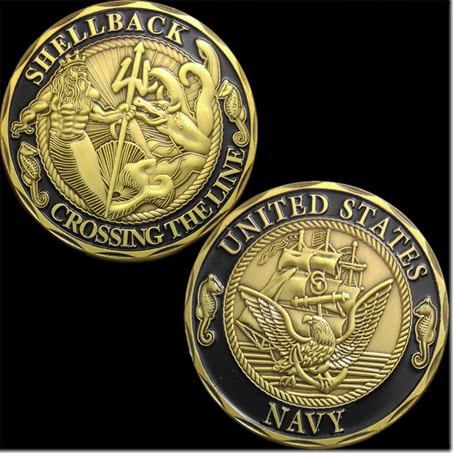 

NEW U.S. Navy Shellback Crossing the Line Challenge Coin,Free Shipping