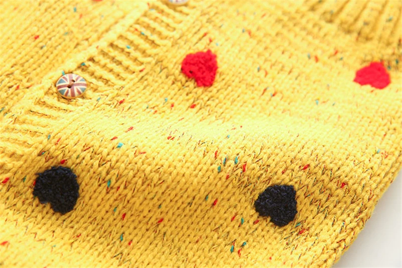 Mudkingdom/осенние свитера для девочек, Детский кардиган с v-образным вырезом и сердечками, верхняя одежда для девочек, вязаные весенние свитера
