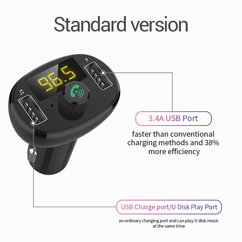 Автомобильное зарядное устройство с двумя USB для телефона в автомобильный комплект Bluetooth fm-передатчик модулятор аудио Музыка MP3 плеер QC3.0 быстрое автомобильное зарядное устройство для телефона - Тип штекера: BT23