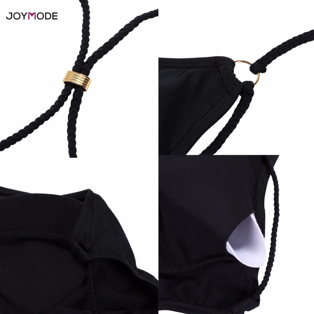 JOYMODE 2018 Для женщин Сексуальная бинты Купальники Одна деталь черный монокини Высокая талия повод ремень бикини