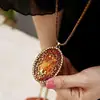 Femmes Vintage ton creux longue chaîne pendentif goutte chandail collier à la mode ► Photo 1/6