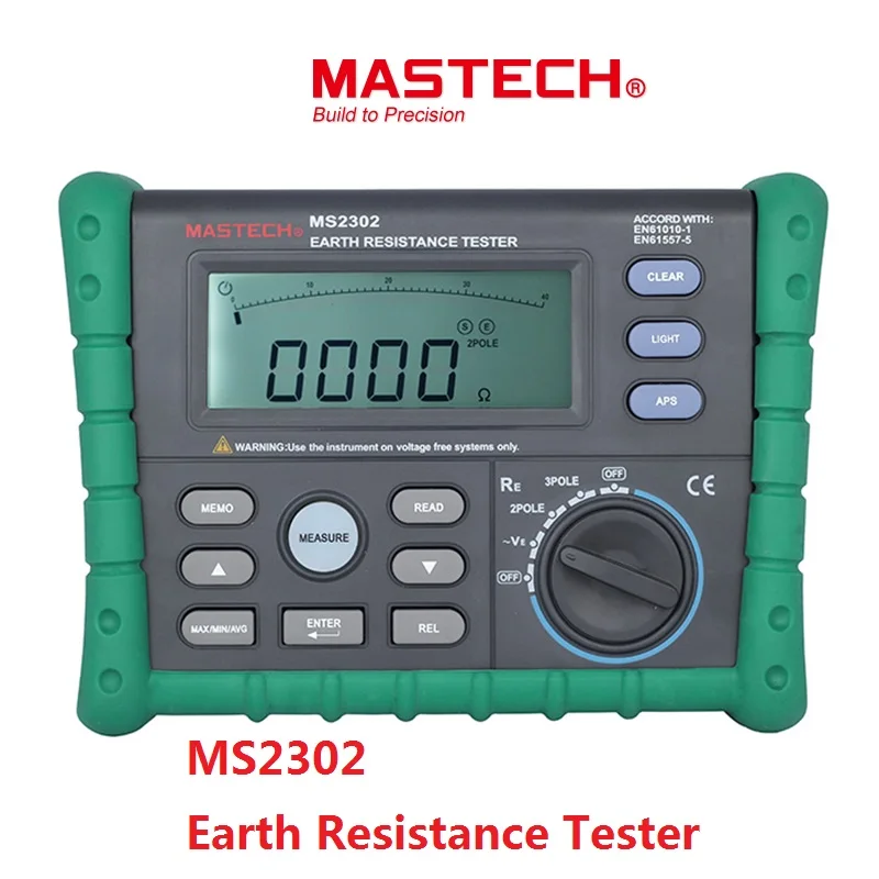 MASTECH ms2302 Сопротивление заземления Тестер Цифровой мегомметр изоляции метр ЖК-дисплей Дисплей 100 групп данных диагностический инструмент 200 В