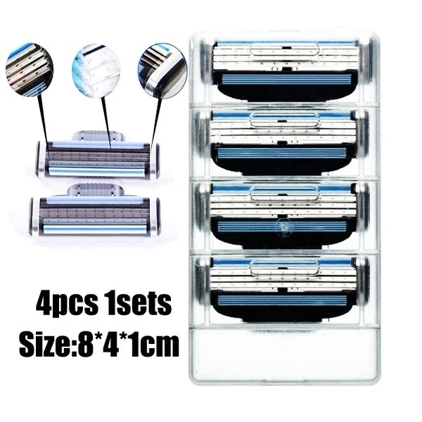 

8pcs/set Men Shaving Razor Blade High Quality Razor Blades Men 3 Layers Razor Blade Compatible Gillettee Mache 3