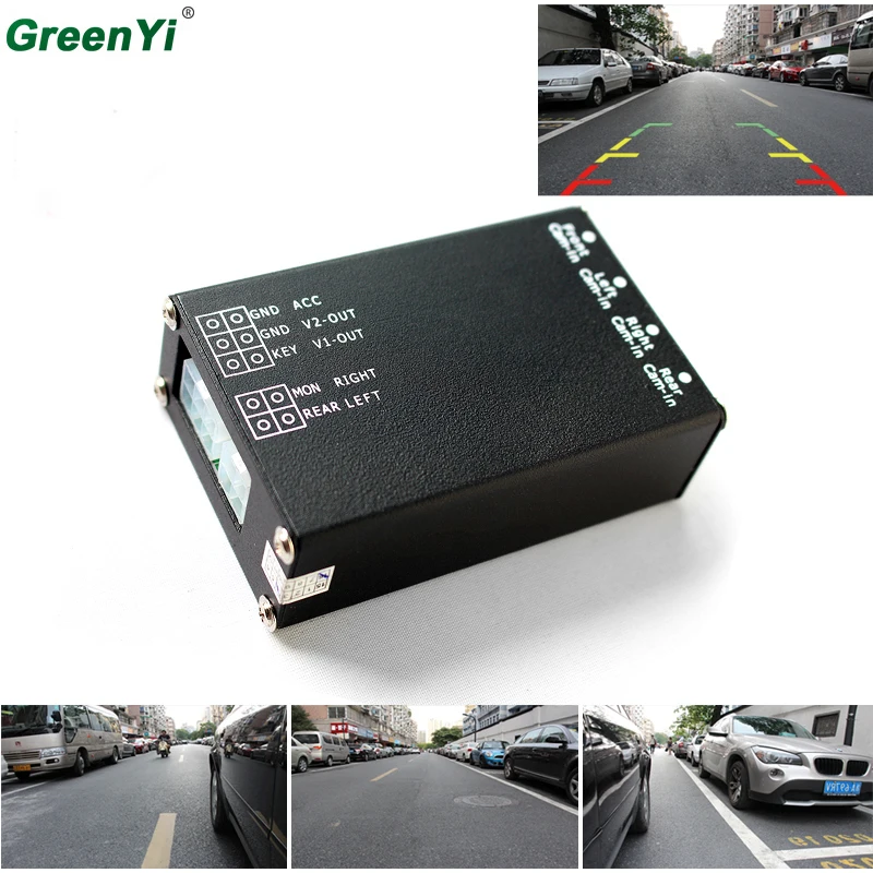 

All Round View System Around Parking 360 View Car Camera Control Box 4 Way Cameras Switch System Rear Left Right Front Camera