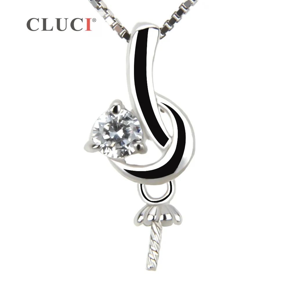

CLUCI 925 sterling silver pendant accessory for women DIY pearls pendant, 16.4*7.3 mm charm necklace pendant jewelry