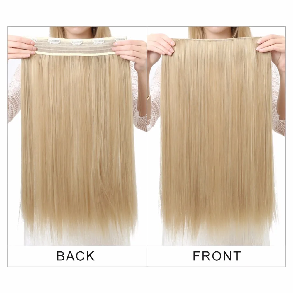 Clip In Hair Extension Ombre Bayalage Long Straight Flase Hair Pieces For Women 24\