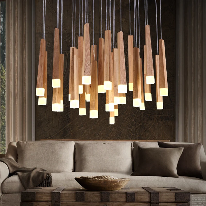 

Vintage Pendant lights Wood Pendant Lamps Modern Light Fixtures Lustres de led Indoor Lighting Home Luminaire Hanging Lamp