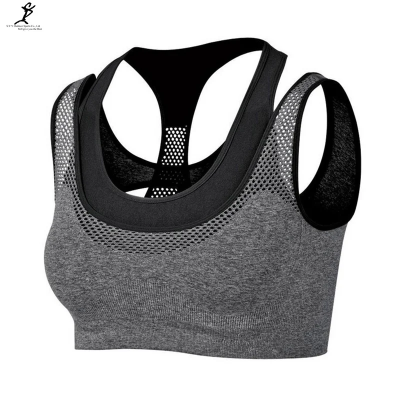 Professional Sports Mesh Fitness Women Yoga Top Sexy Push-up Sports Bra Yoga Fitness Vest Bra Workout Running Top Bra