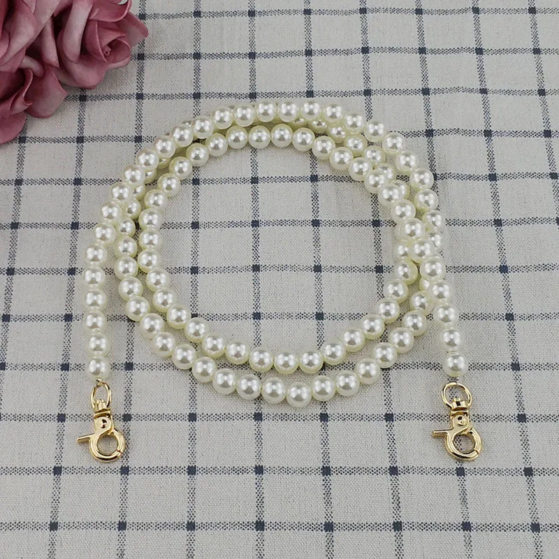 Pearl Chain Bag Strap Beaded Women Bag Accessories Gold Silver Buckle Long Pearl Belt For Bag Luxury Shoulder Straps Wholesale