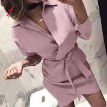 Shirt Dress 2018 Women Autumn Dress Long Sleeve Turn-Down Collar Casual T Shirt Dress 4 Colour Casual Mini Office Dress Shirt Dress 2018 Women Autumn Dress Long Sleeve Turn-Down Collar Casual T Shirt Dress 4 Colour Casual Mini Office Dress