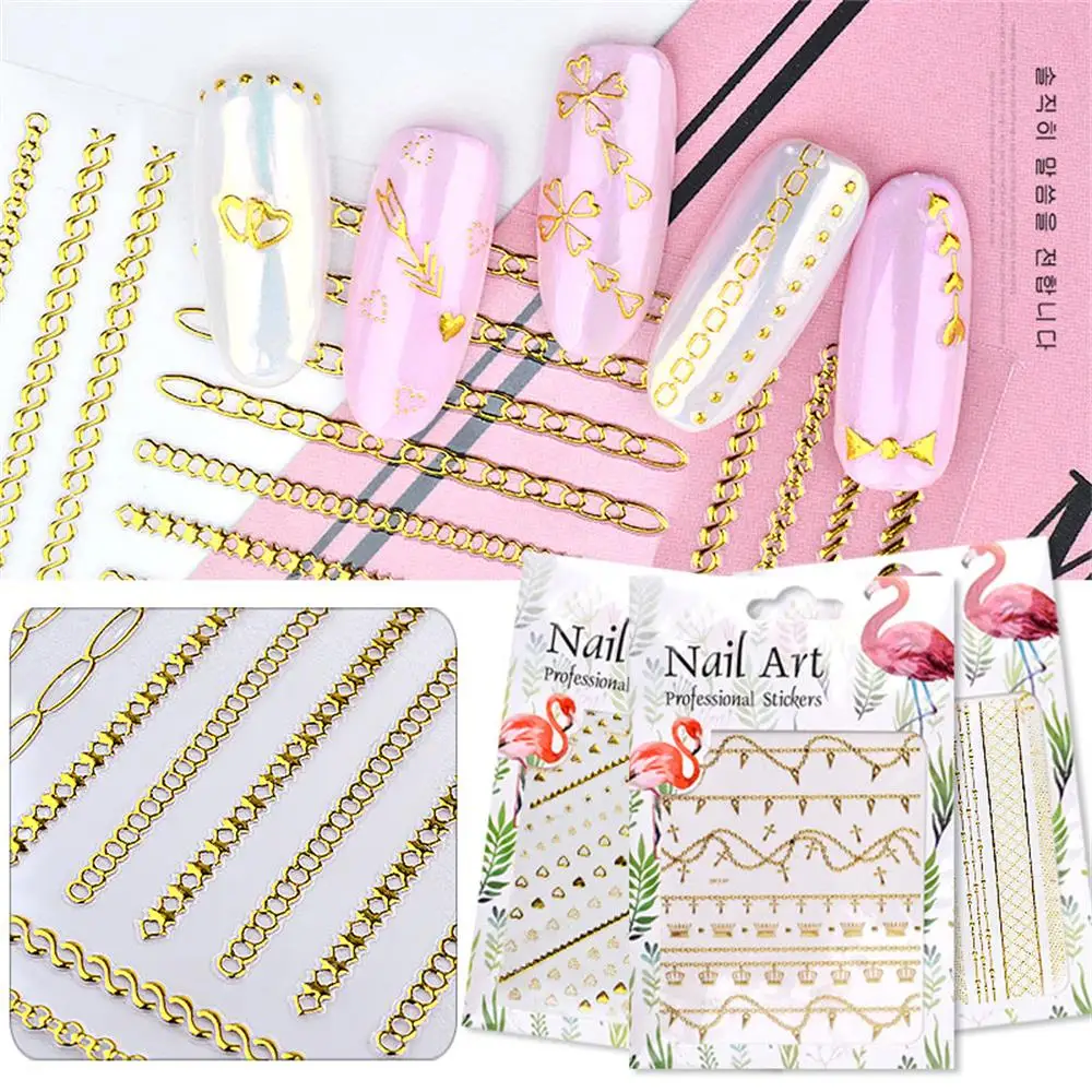 Y81527667267_1-Sheet-Gold-Metal-Chains-Nail-Sticker-Mix-Wave-Heart-Bow-3d-Golden-Metallic-Sticker-DIY (13)