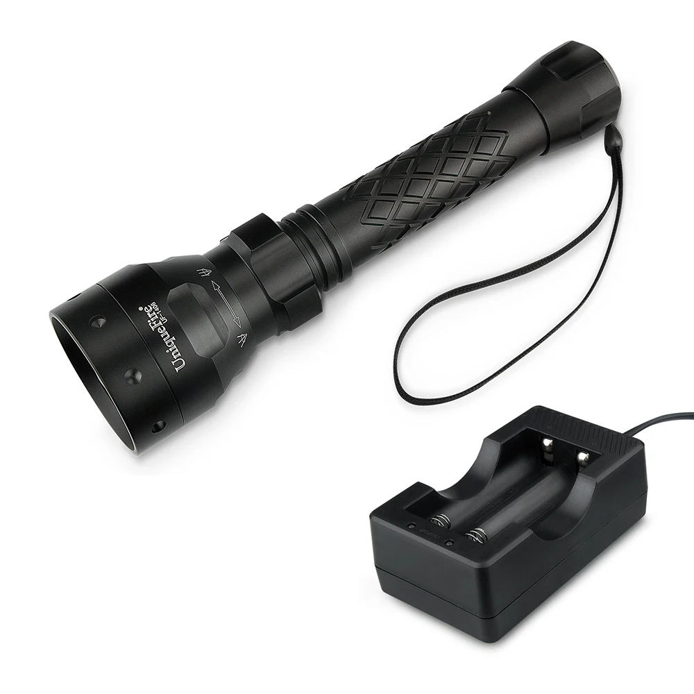 

Waterproof Flashlight Uniquefire 1406 940NM IR LED Zoomable 3 Modes Hunting Torch+Two-Slot Charger Free Ship