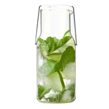 2 в 1 Скандинавская стеклянная чашка с крышкой термостойкая кофейная вода пивная чашка набор XH8Z