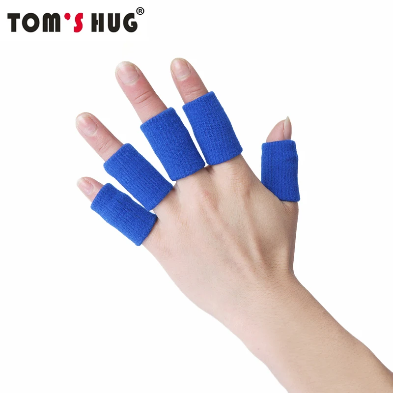 Tom's Hug Brand Elastic Finger Protect Guard 4 Colors / 10 Pcs Basketball Soccer Volleyball Finger Sports Protection Tools