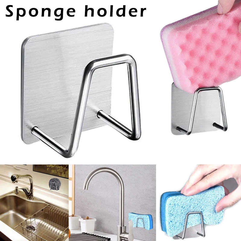 

Stainless Steel Sink Sponge Soap Holder Drain Storage Rack for Kitchen Bathroom LBShipping