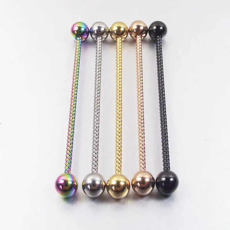 SaYao1Piece14G38mmRoseGoldStainlessSteelEarringTwistedLong