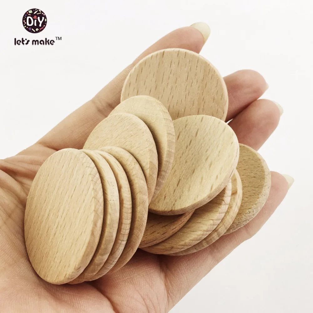 

Let's make Wood Discs Coins Circles Beads(180pc 37mm)Unfinished Organic Natural Blanks Tags Beech Teething Wood Slices Flat