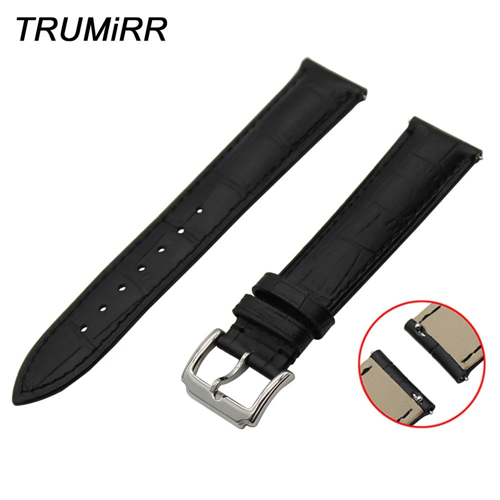 

Quick Release Watch Band 18mm 20mm 22mm for Hamilton Michel Herbelin Croco Genuine Leather Strap Wrist Belt Bracelet Black Brown