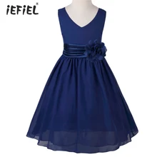 IEFiEl/платье принцессы с цветочным рисунком для девочек; vestido infantil Festa; Детские платья для свадебной вечеринки для девочек; детское элегантное великолепное платье