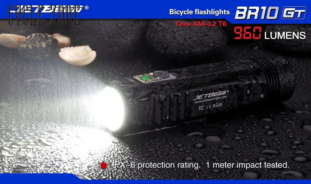 Flash Deal 2017  JETBeam BR10GT Black XM-L2 LED Rechargeable Bike Light Flashlight + battery Mar13 5