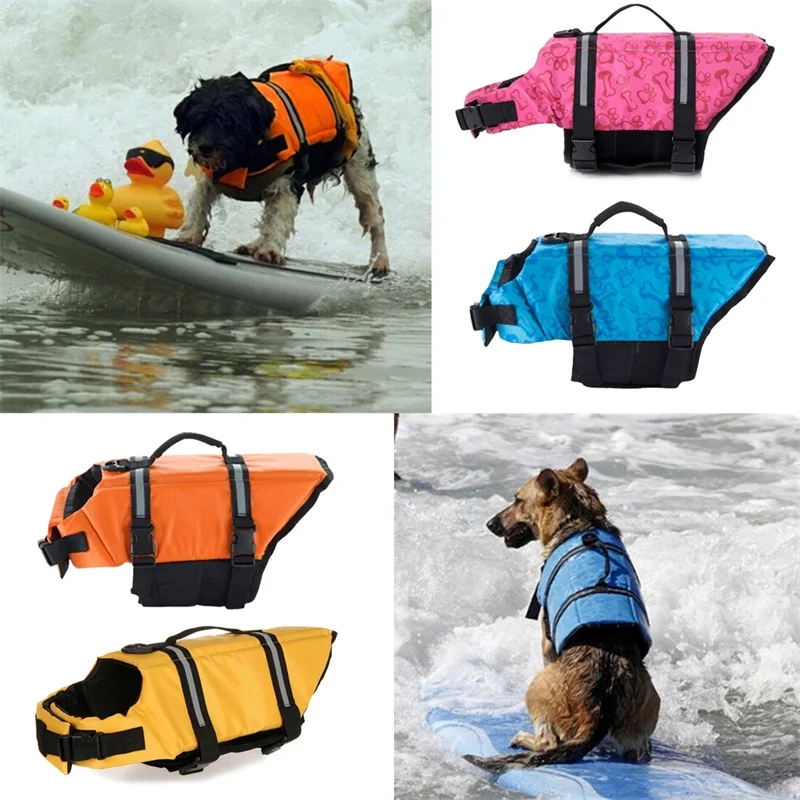 Спасательный жилет для собаки, спасательный жилет, светоотражающие полосы, летние купальники, 5 размеров для плавания, катания на лыжах 28-0007