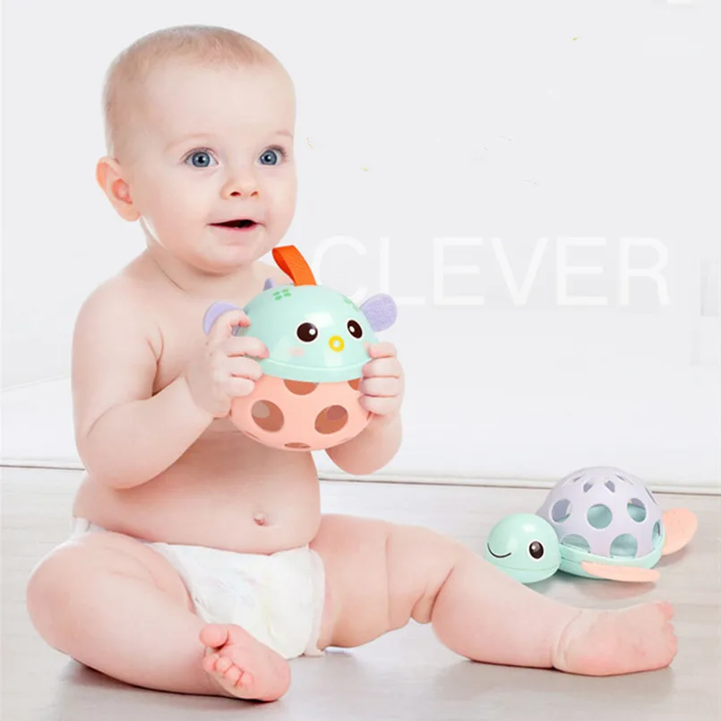 toys for baby 0-12 month plastic baby rattle toddler boy teether crib mobile Animal Bell frog toys for children sensory toys